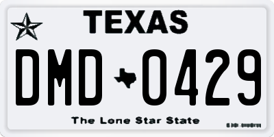 TX license plate DMD0429