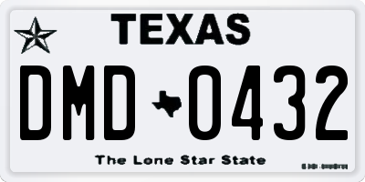 TX license plate DMD0432