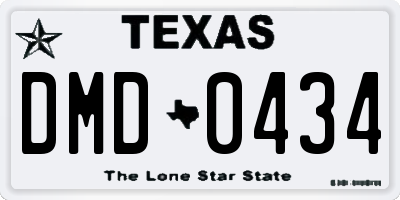 TX license plate DMD0434