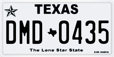 TX license plate DMD0435