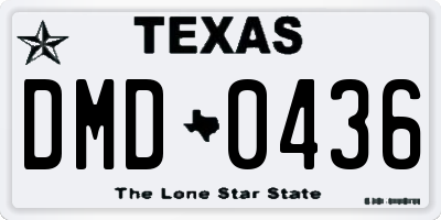 TX license plate DMD0436