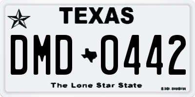 TX license plate DMD0442