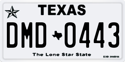 TX license plate DMD0443