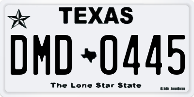 TX license plate DMD0445