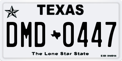 TX license plate DMD0447