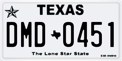 TX license plate DMD0451