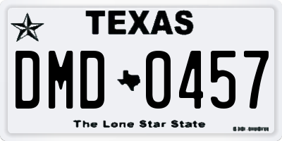 TX license plate DMD0457