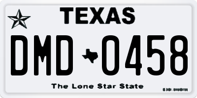 TX license plate DMD0458
