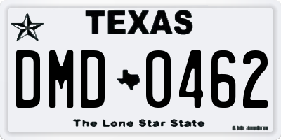 TX license plate DMD0462