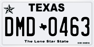 TX license plate DMD0463