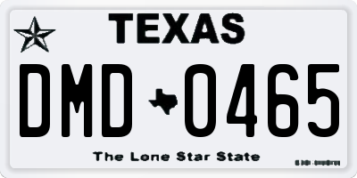 TX license plate DMD0465