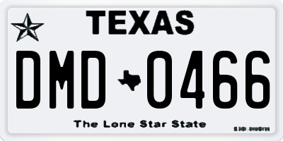 TX license plate DMD0466