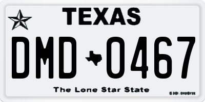 TX license plate DMD0467