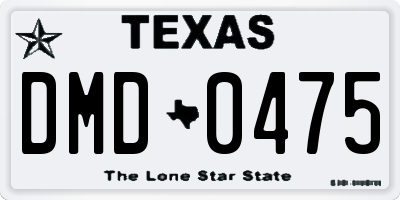 TX license plate DMD0475
