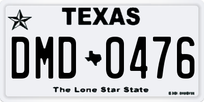 TX license plate DMD0476
