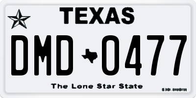 TX license plate DMD0477
