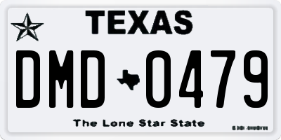 TX license plate DMD0479