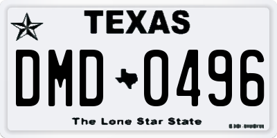 TX license plate DMD0496
