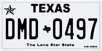 TX license plate DMD0497