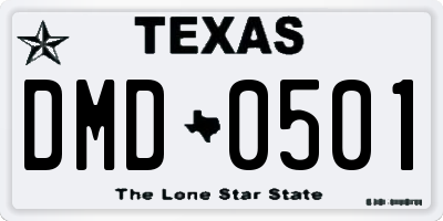 TX license plate DMD0501
