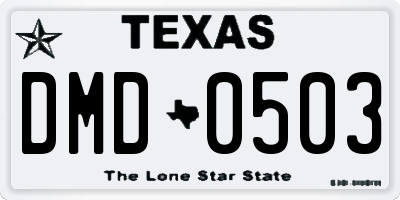 TX license plate DMD0503