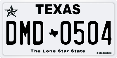 TX license plate DMD0504