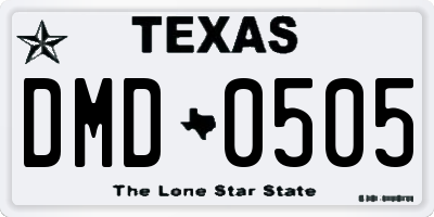 TX license plate DMD0505