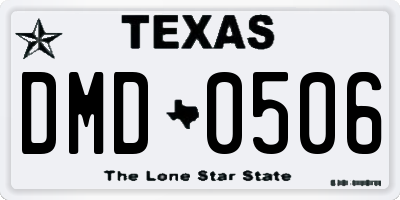 TX license plate DMD0506