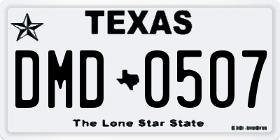 TX license plate DMD0507
