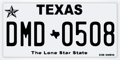 TX license plate DMD0508