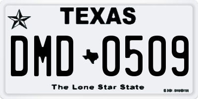 TX license plate DMD0509