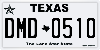 TX license plate DMD0510