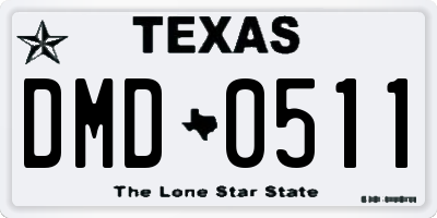 TX license plate DMD0511