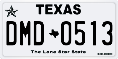 TX license plate DMD0513