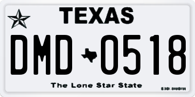 TX license plate DMD0518