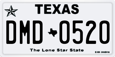 TX license plate DMD0520