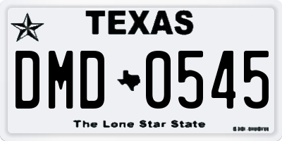 TX license plate DMD0545