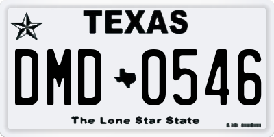 TX license plate DMD0546