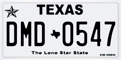 TX license plate DMD0547