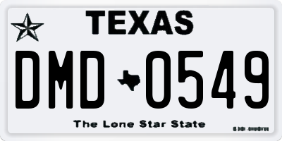 TX license plate DMD0549