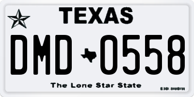 TX license plate DMD0558