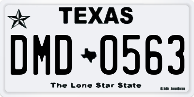 TX license plate DMD0563