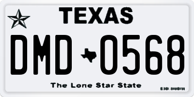 TX license plate DMD0568