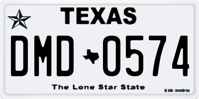 TX license plate DMD0574