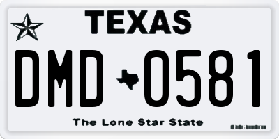 TX license plate DMD0581