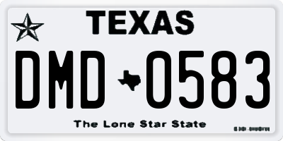 TX license plate DMD0583