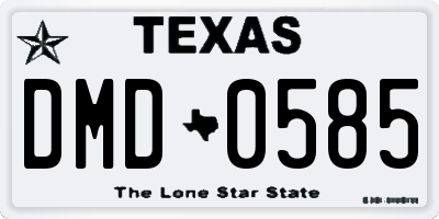 TX license plate DMD0585