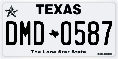 TX license plate DMD0587