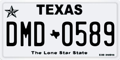 TX license plate DMD0589