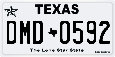 TX license plate DMD0592